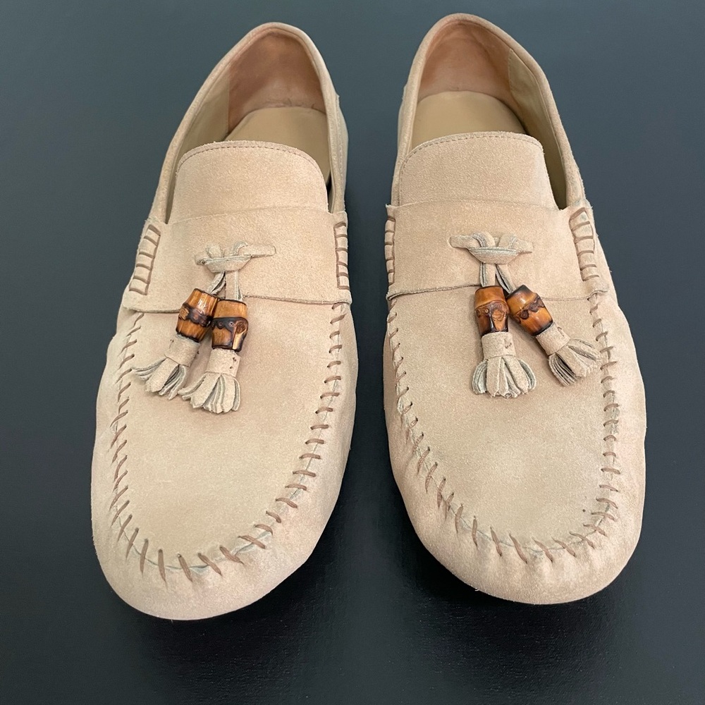 Gucci suede bamboo tassel driving loafers shoes sz 10 men’s - Picture 7 of 16